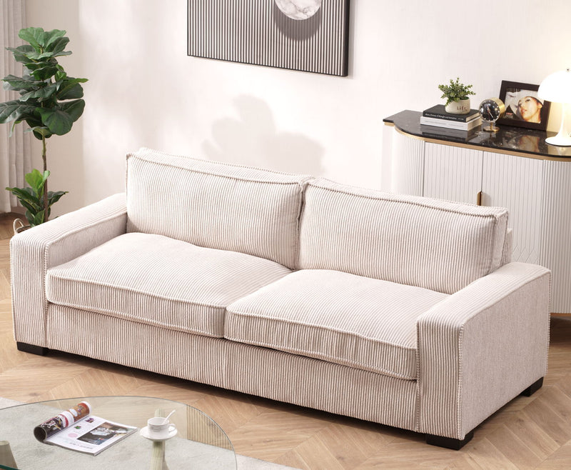 Luxe - Corduroy Sofa With Sleek Design, Spacious And Comfortable 3 Seater Couch