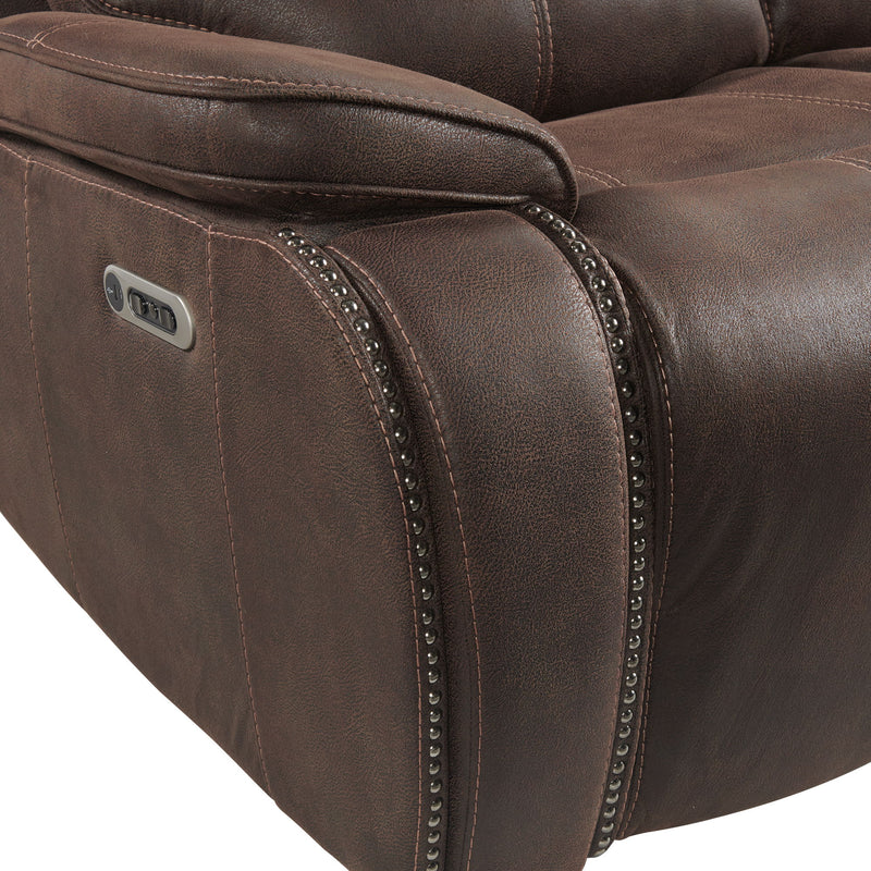 Atlantis - Power Motion Loveseat With Power Headrest & Console - Heritage Coffee