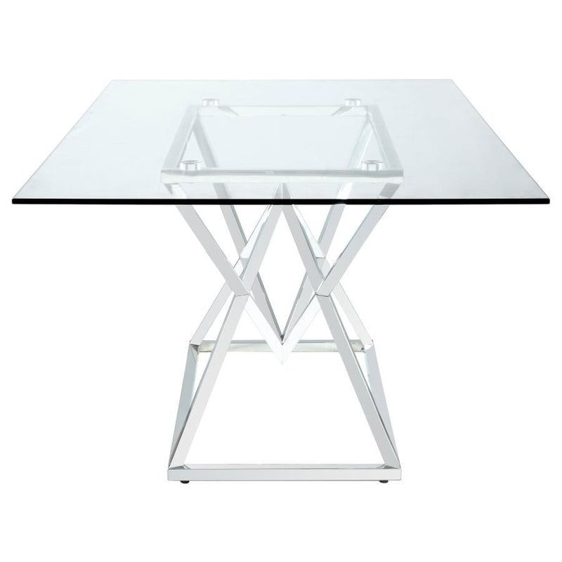 Beaufort - Rectangular Glass Top Dining Table - Chrome