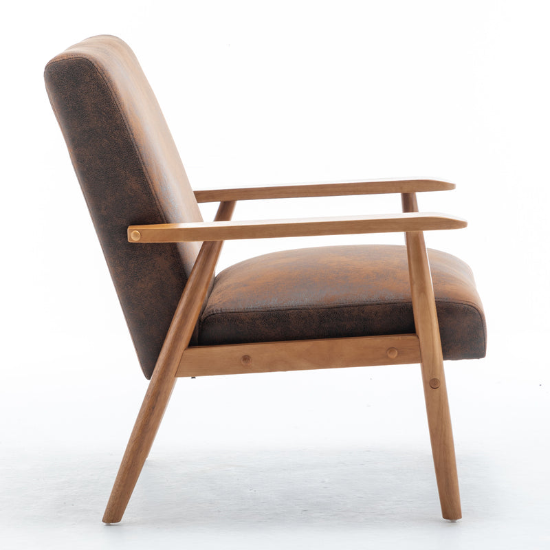 Wide Classic Mid-Century Modern Arm Chair - Light Brown