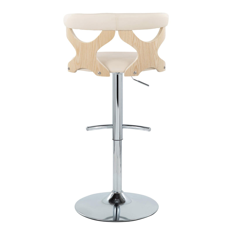 Gardenia - Contemporary Adjustable Barstool & Swivel, Rounded T Footrest (Set of 2)