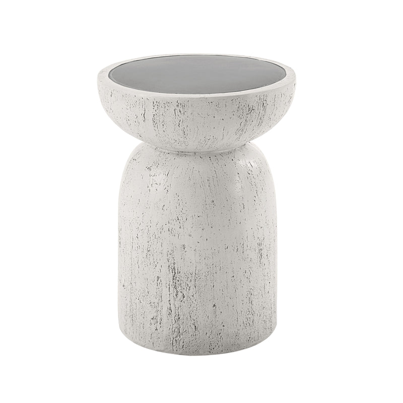 Dylana - Natural Fiber Concrete Accent Table - Gray