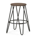 Simeon - Multifunctional Metal Stool With Wood Seat