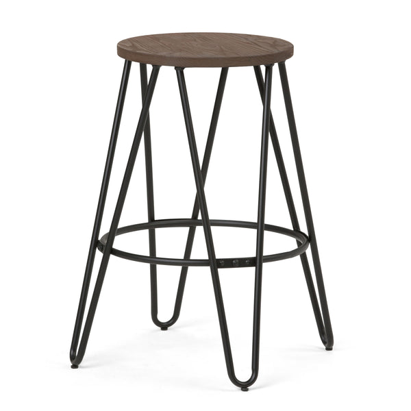 Simeon - Multifunctional Metal Stool With Wood Seat