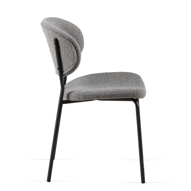 Boucle Dining Chairs, Dining Chairs With Metal Legs For Dining Room, Kitchen, Living Room