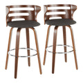 Cosini - Mid Century Modern Fixed Height Barstool With Swivel (Set of 2)