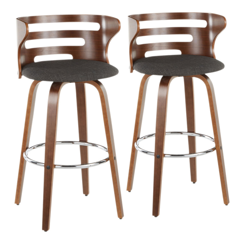 Cosini - Mid Century Modern Fixed Height Barstool With Swivel (Set of 2)