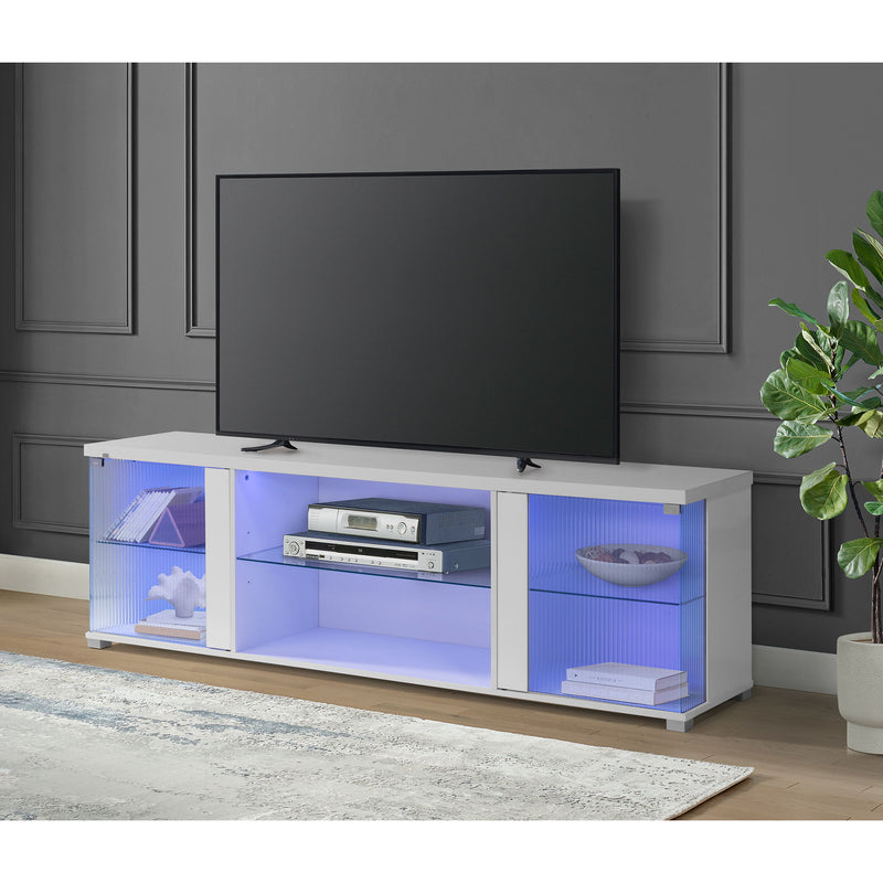 Chandra - 70" TV Stand With LED - Glossy White