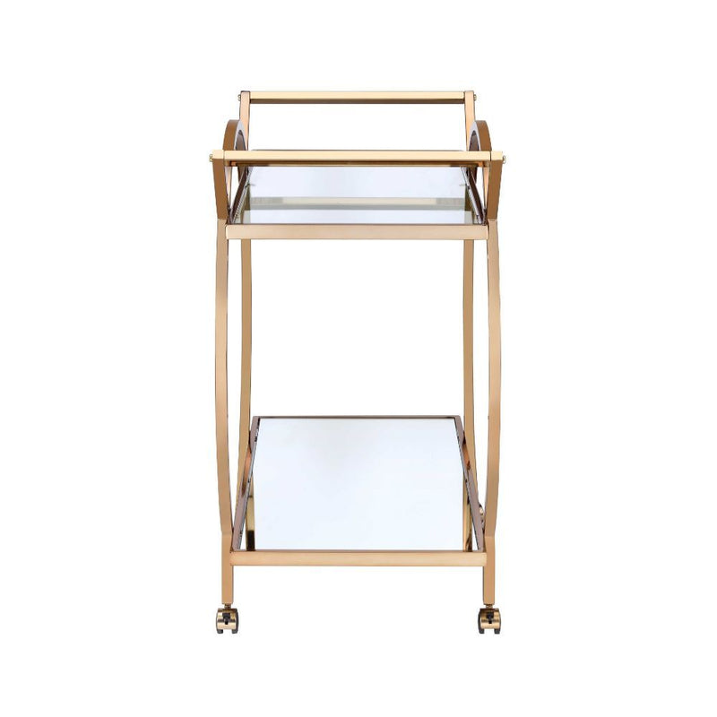 Traverse - Serving Cart - Champagne & Mirrored - Atlantic Fine Furniture Inc