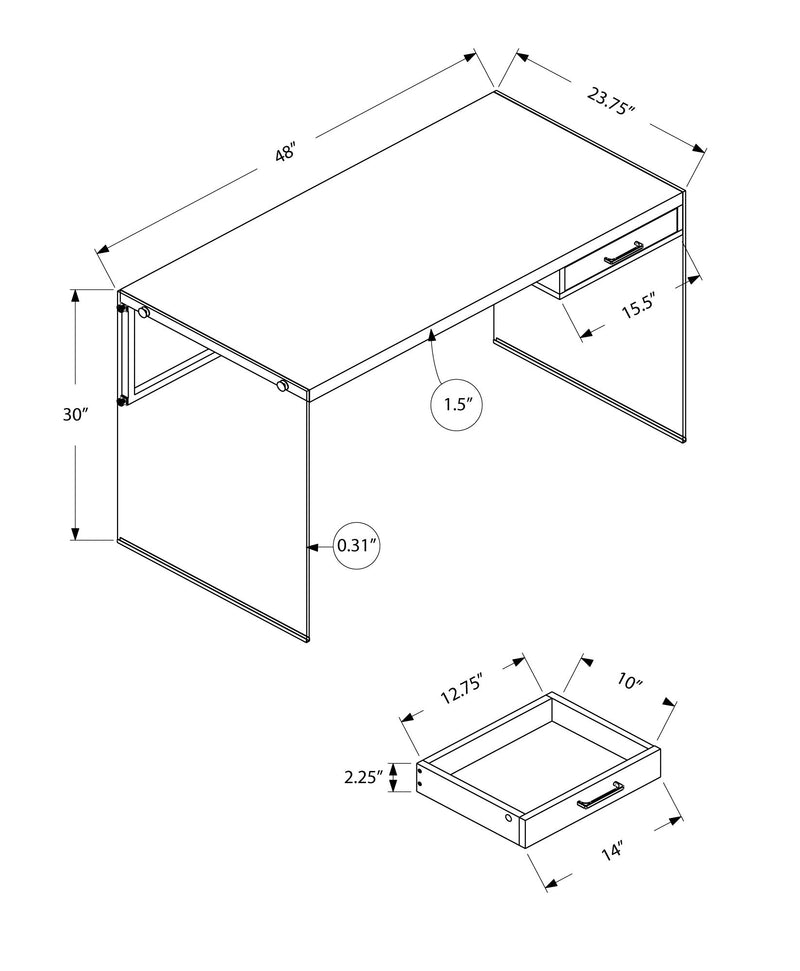 Contemporary Design Computer Desk For Home Office, Storage Drawers