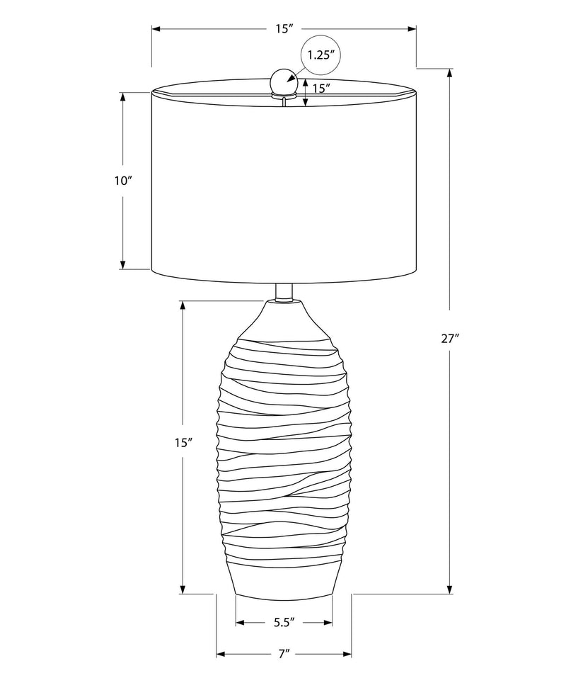 Lighting, Table Lamp, Resin, Modern - Gray / Cream