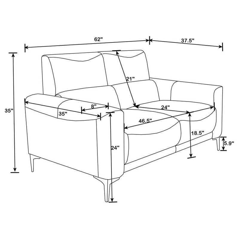 Glenmark - Upholstered Track Arm Sofa Set