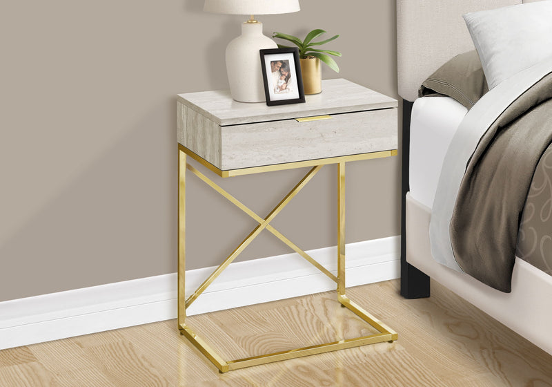 Accent Side Table, Storage Drawer, Spacious Tabletop, Contemporary & Modern