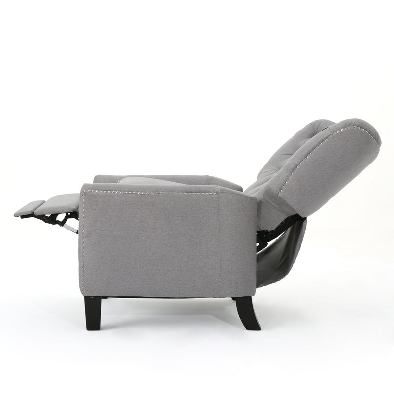 Modern Fabric Push Back Recliner - Light Gray