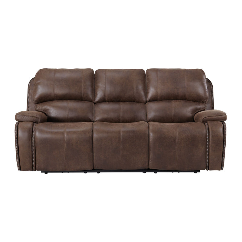 Atlantis - Power Motion Sofa with Power Motion Head Recliner - Heritage Brown