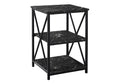 3 Tier Accent Table, Side Marble Look Contemporary & Modern