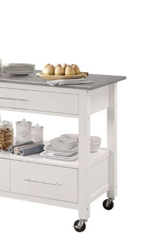 Ottawa - Kitchen Cart - Stainless / White