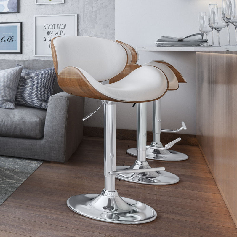 Marana - Multifunctional Handcrafted Bentwood Adjustable Swivel Bar Stool