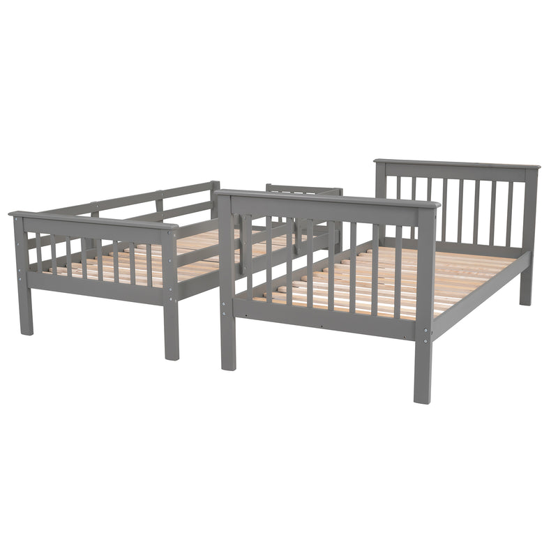 Stairway Twin-Over-Twin Bunk Bed with Three Drawers for Bedroom, Dorm - Gray(Old SKU: LP000309AAE)