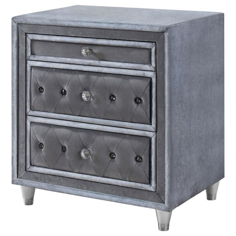 Antonella - Upholstered 3-Drawer Nightstand