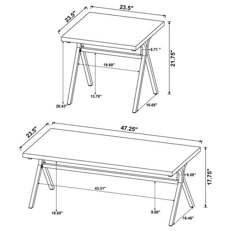 Colmar - 3 Piece Engineered Wood Coffee Table Set - Golden Oak