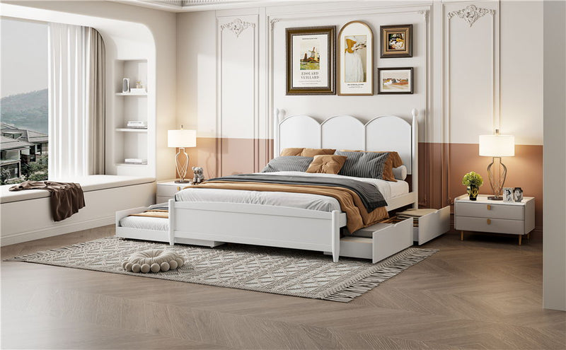 Platform Bed With With 2 Big Drawers And Trundle