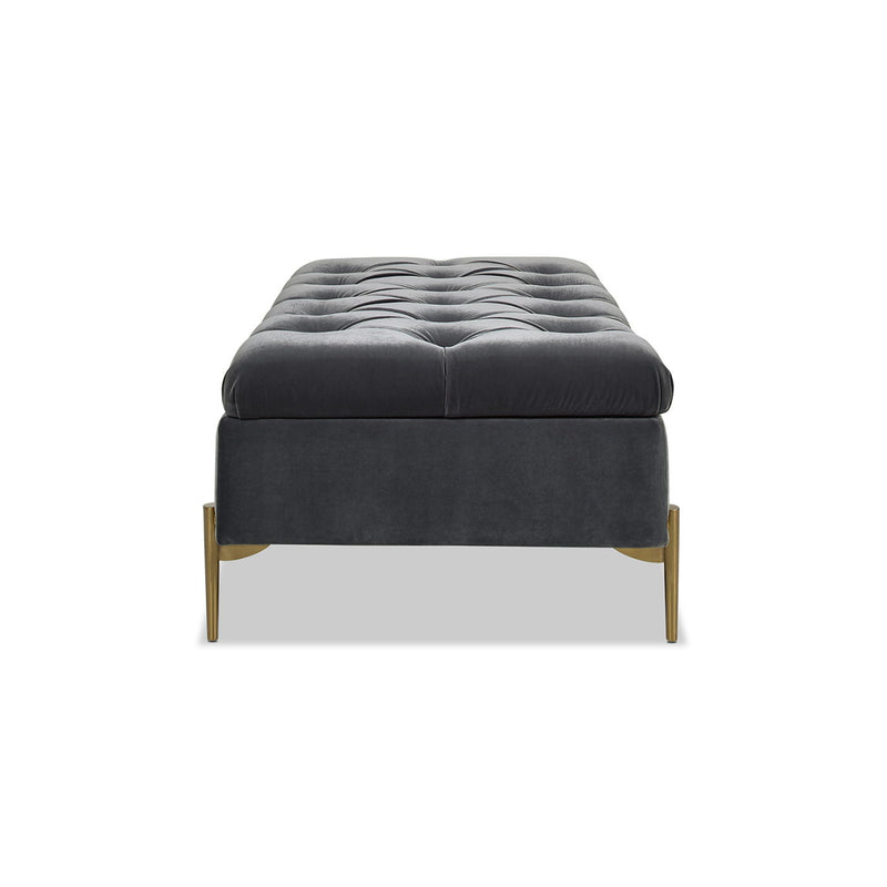 Estelle - Upholstered Storage Bench Cocktail Ottoman - Gray