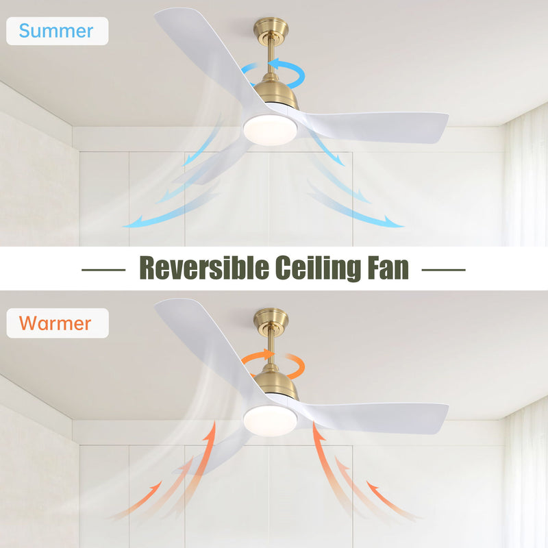 Modern Ceiling Fan 6 Speed Remote Control Dimmable Reversible DC Motor With Light And Smart App Control