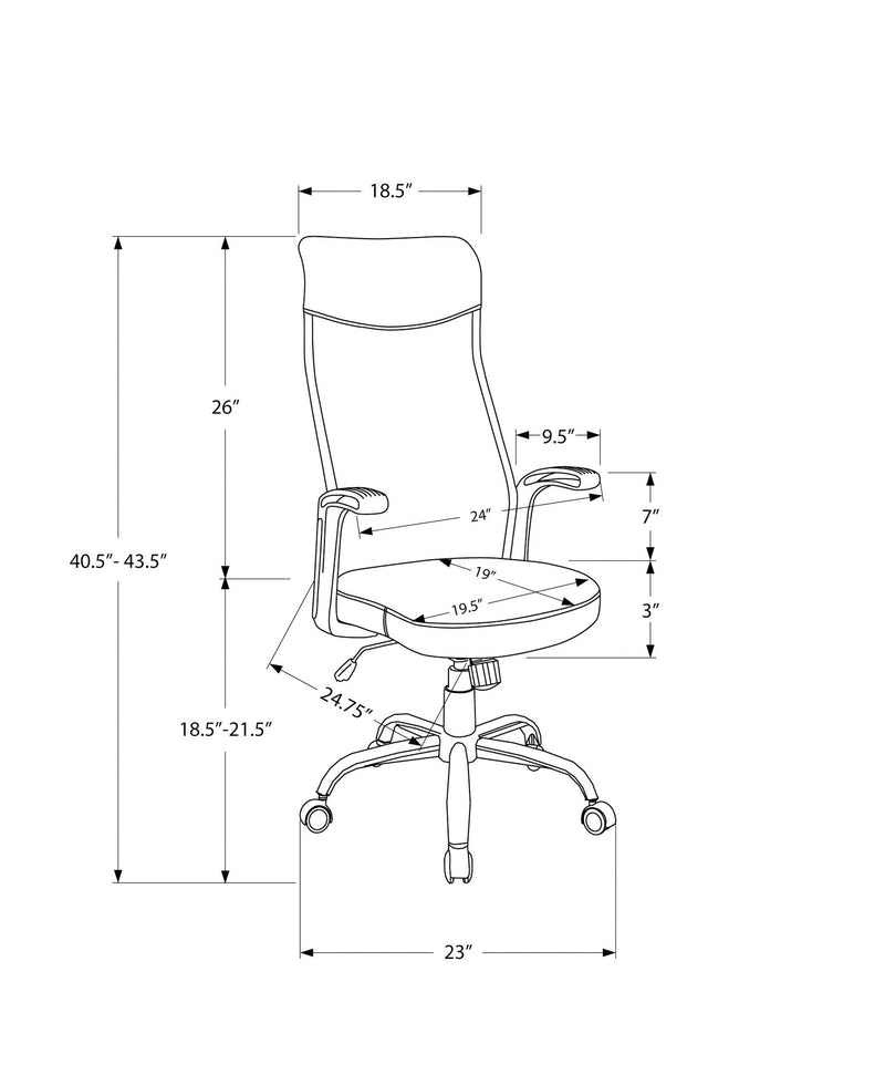 Office Chair, Adjustable Height, Swivel, Ergonomic, Armrests, Contemporary And Modern - White