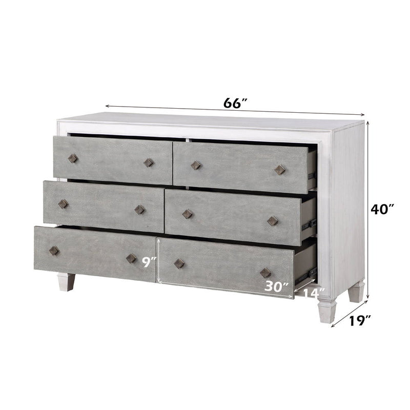 Katia - Dresser - Rustic Gray & White Finish