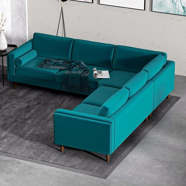 Amber - Velvet Corner Sectional Sofa