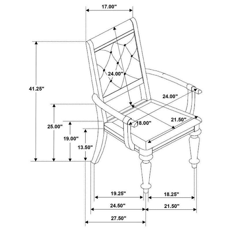 Bling Game - Dining Arm Chair (Set of 2) - Metallic Platinum