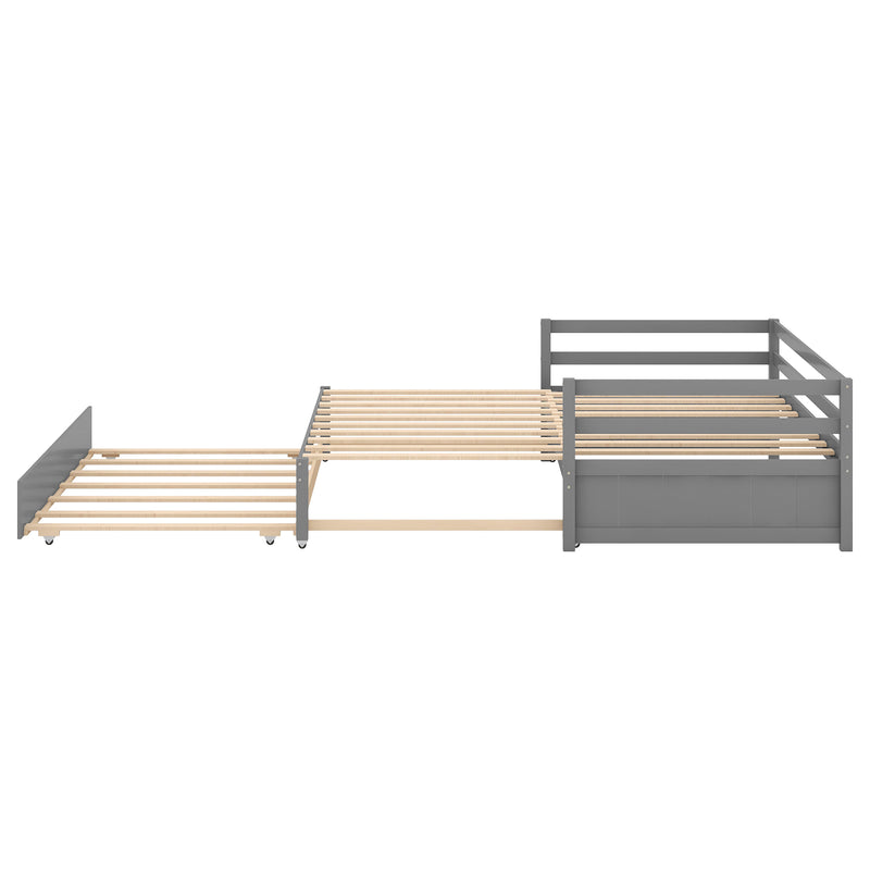 Twin or Double Twin Daybed with Trundle,Gray