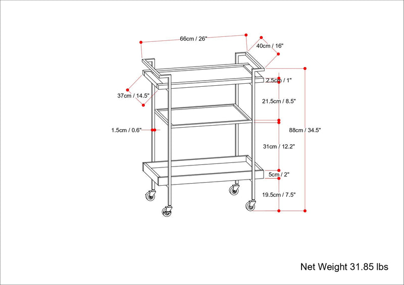 Jace - Bar Cart - Cognac