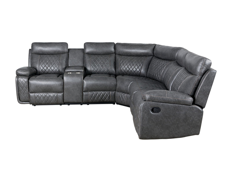 Home Theater Seating Manual Recliner With Cup Holder, Hide - Away Storage PU Reclining Sofa For Living Room, Home Theater