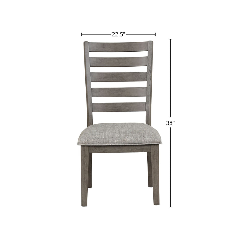 Casual Side Dining Chair With Ladder Back (Set of 2) - Gray