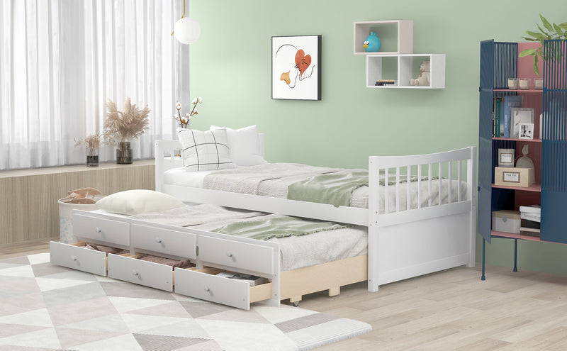 Daybed with Trundle and Drawers, Twin Size, White(OLD SKU: LP0000141KAA)