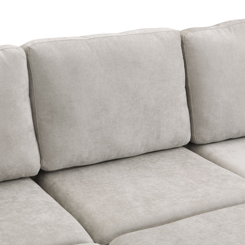 Sectional Sofa Couch Sofa Bed U-Shaped Sofa With Two Movable Ottoman And Three USB Ports For Living Room