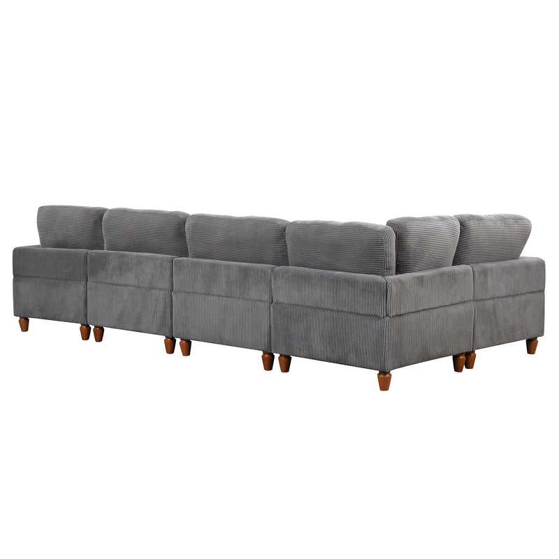 U_Style Modular Sectional Sofa with Ottoman L Shaped Corner Sectional for Living Room, Office, Spacious Space(same sku: WY000336AAE)