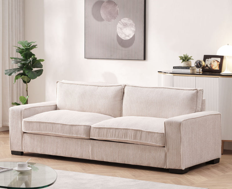 Luxe - Corduroy Sofa With Sleek Design, Spacious And Comfortable 3 Seater Couch