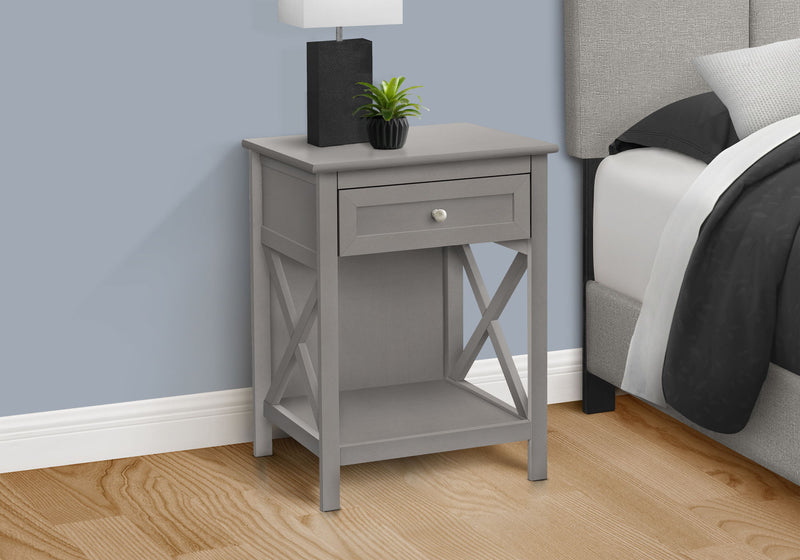 Accent End Table, 2 Tier, Storage Drawer, Transitional Style