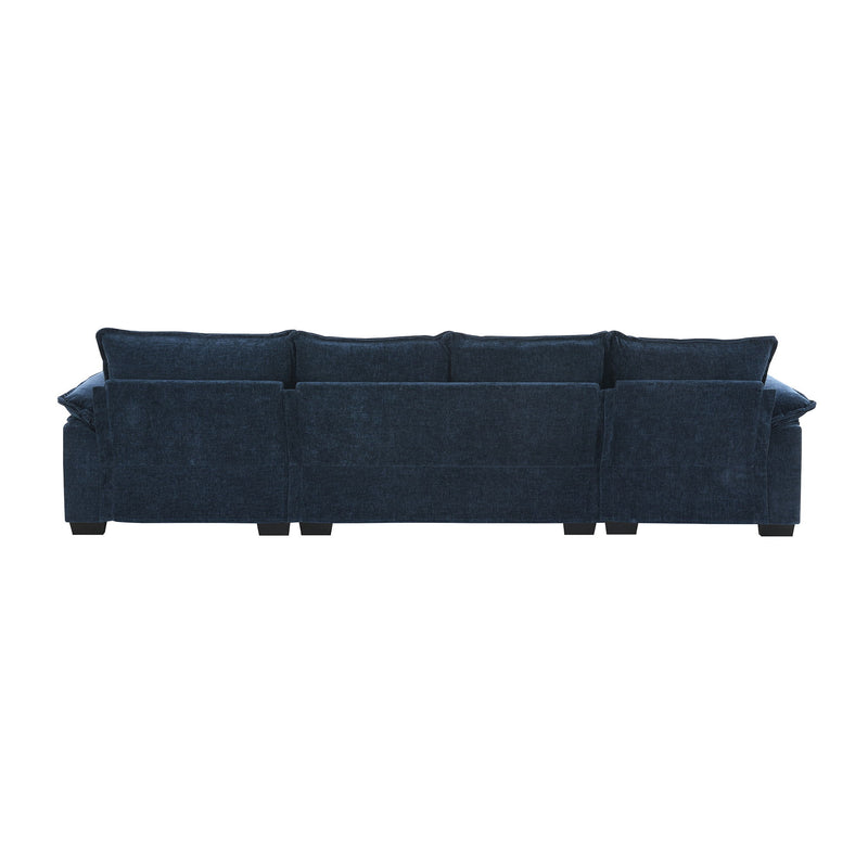 Modern L Shaped Chenille Cloud Sofa With Double Seat Cushions, 5 Seat Upholstered Indoor Furniture, Sleeper Sofa Couch With Chaise Lounge For Living Room, Apartment