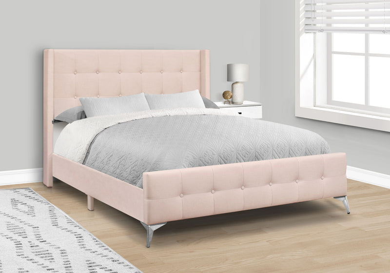 Queen Size Bed Upholstered - Pink