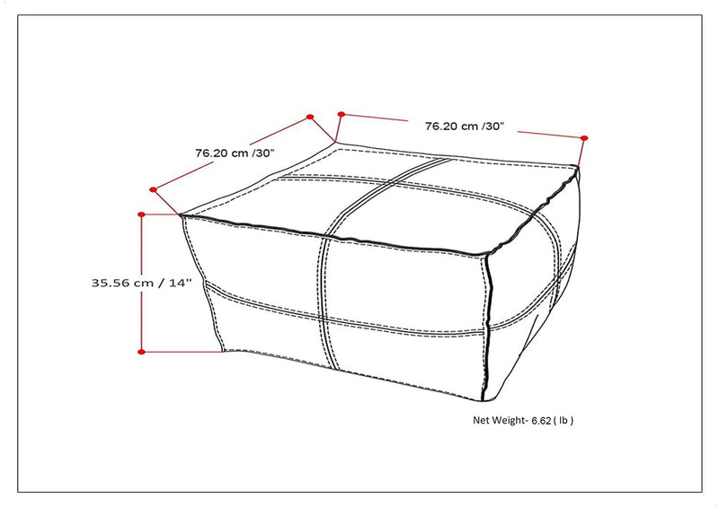 Brody - Large Square, Coffee Table Pouf