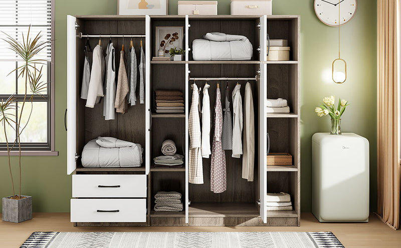 6 Door Wardrobe With Shelves And Drawers