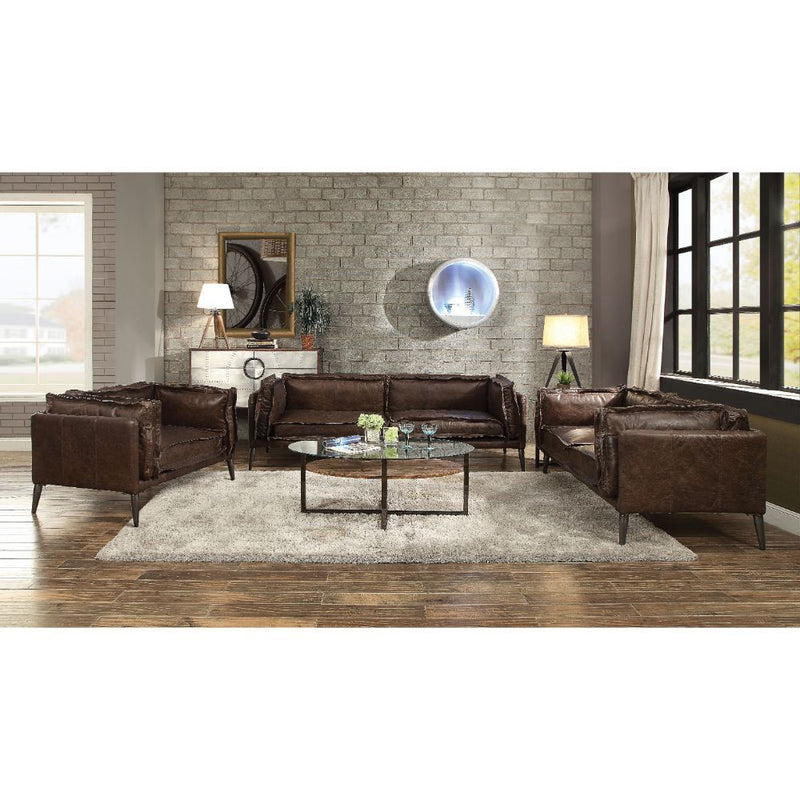 Porchester - Sofa - Distress Chocolate Top Grain Leather - Atlantic Fine Furniture Inc