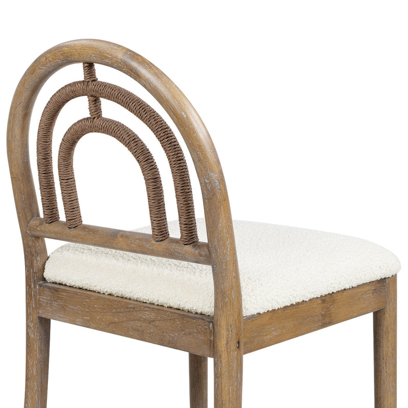 Leon - Arched Back & Upholstered Counter Stool (Set of 2) - Ivory White