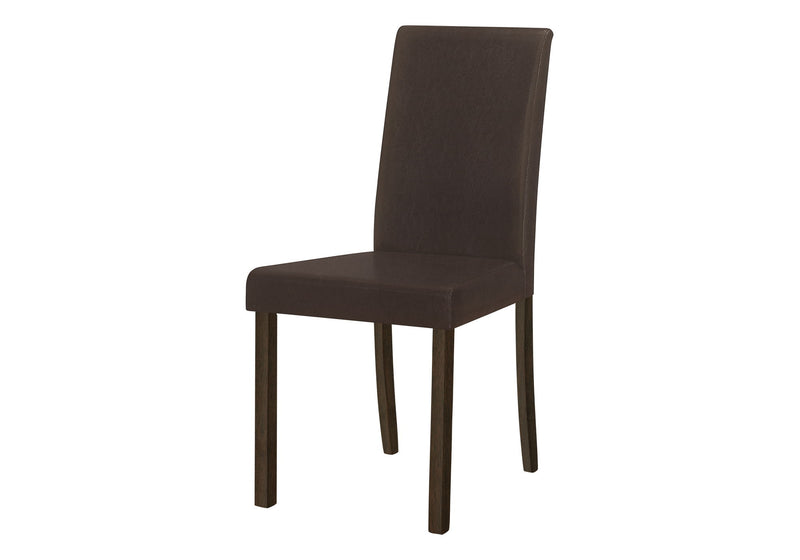 Upholstered Side Dining Chair Leather Look For Dining Room (Set of 2) - Brown