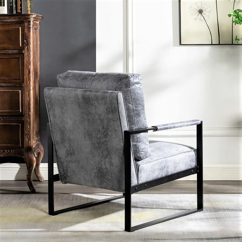 Direct - Classic Mid Century Modern Accent Chair With Durable Square Frame - Gray