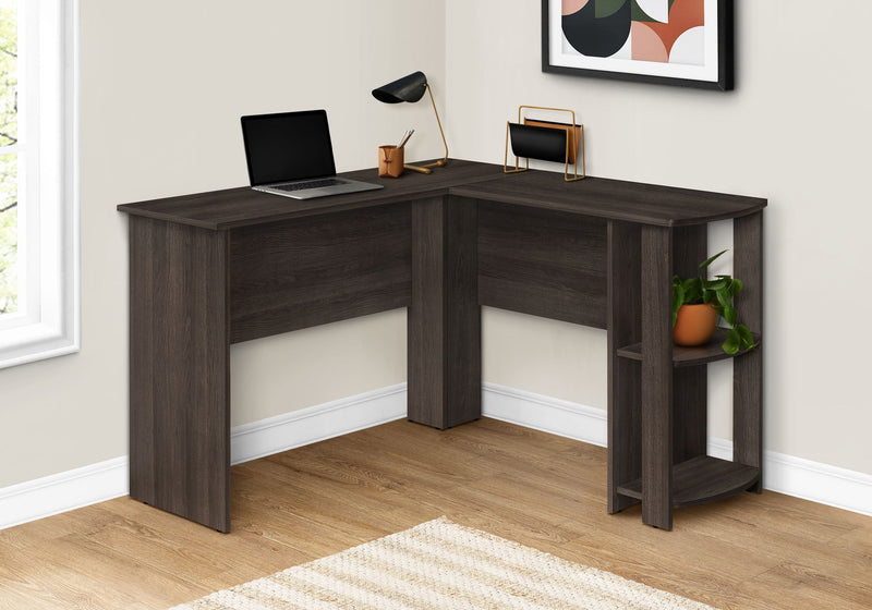 Computer Desk, Home Office, Corner, Storage Shelves, L Shape, Laptop, Contemporary & Modern